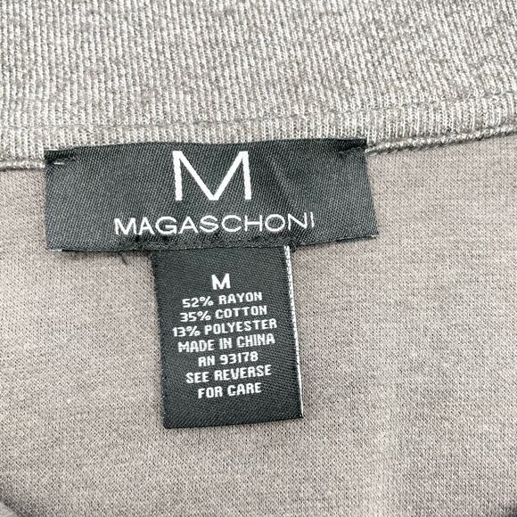 Magaschoni Sweater Mens Medium 1/4 Zip Mock Neck Gray Minimalist Classic Dad - Picture 5 of 6